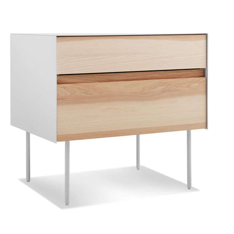 Clad 2 - Drawer Nightstand, Hickory/White
