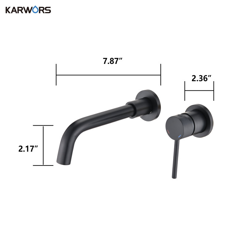 Wall Mounted Optional Single-handle Bathroom Faucet, Black