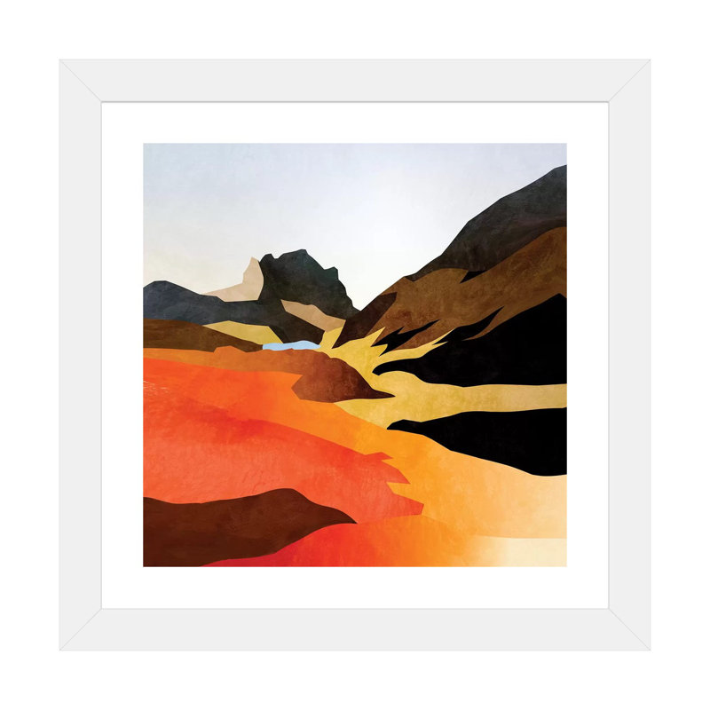«Mountains Landscape Abstract» par Ana Rut Bré - impression d'art graphique, Blanc, H 16 po x l 16 po x p 1 po