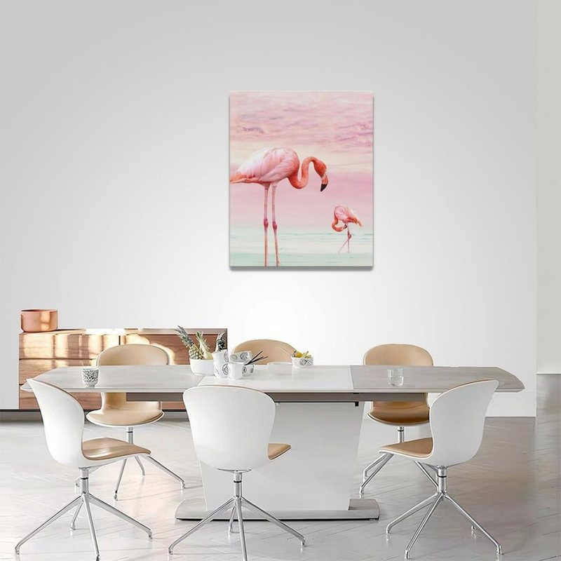 Art mural sur toile sans cadre Flamingo 16 po x 20 po