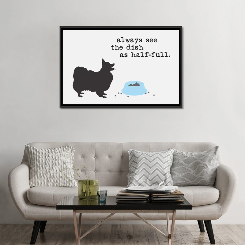 «Half Full III» par Dog is Good and Cat is Good - impression sur toile tendue, H 32 po x l 48 po x P 1,5 po, Pas de tapis