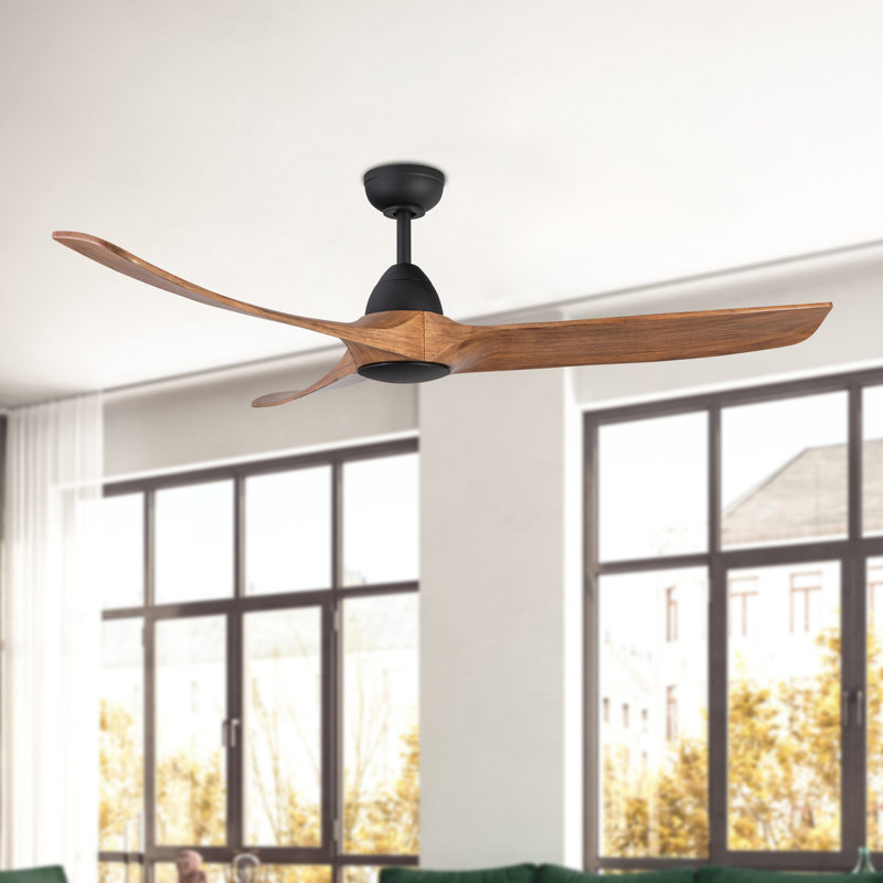 Ventilateur de plafond 60 po Baylor, Bois de chêne naturel