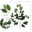 Paquet de 12 branches de ficus vert artificiel avec 42 feuilles de soie, verdure décorative réaliste, idéale pour la maison, le bureau et les événements