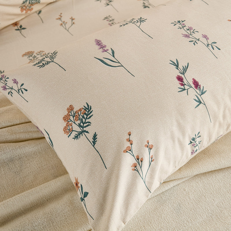 100% Washed Cotton Duvet Cover   –  , Linen-Like Texture,  Soft & Breathable Bedding Set, 3-Piece Durable Percale Comforter Cover