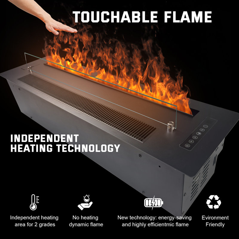 650W/1300W Electric Fireplace Heater 3D Water Vapor Fireplace Adjustable Smart Flame Electric Fire Place, Yes