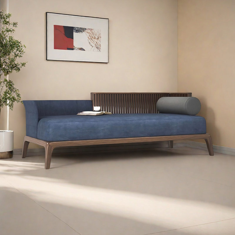 Single Creative Solid Wood Indoor Chaise Lounges, Right Hand Facing