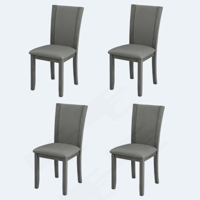 Chaises de salle à manger seulement, ensemble de 4 chaises de salle à manger en bois, chaise de cuisine avec siège rembourré, chaise d'appoint rembourrée pour salle à manger, salon, cuisine