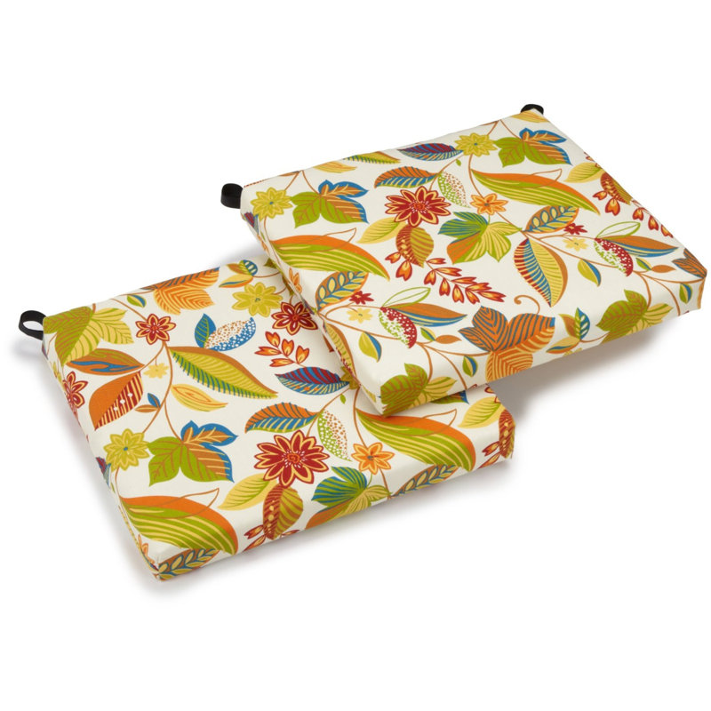 Indoor/Outdoor Adirondack Chair Cushion, Floral Java, 3" H x 20" W x 19" D