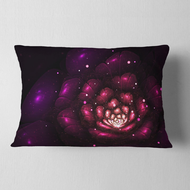 Abstrait fleur violette abstraite - coussin imprimé floral