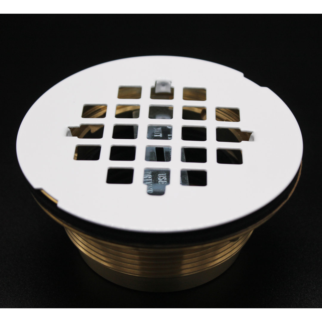 4-1/4" Square Grate Shower Drain Cover with 2" Brass Drain Pipe Westbrass 