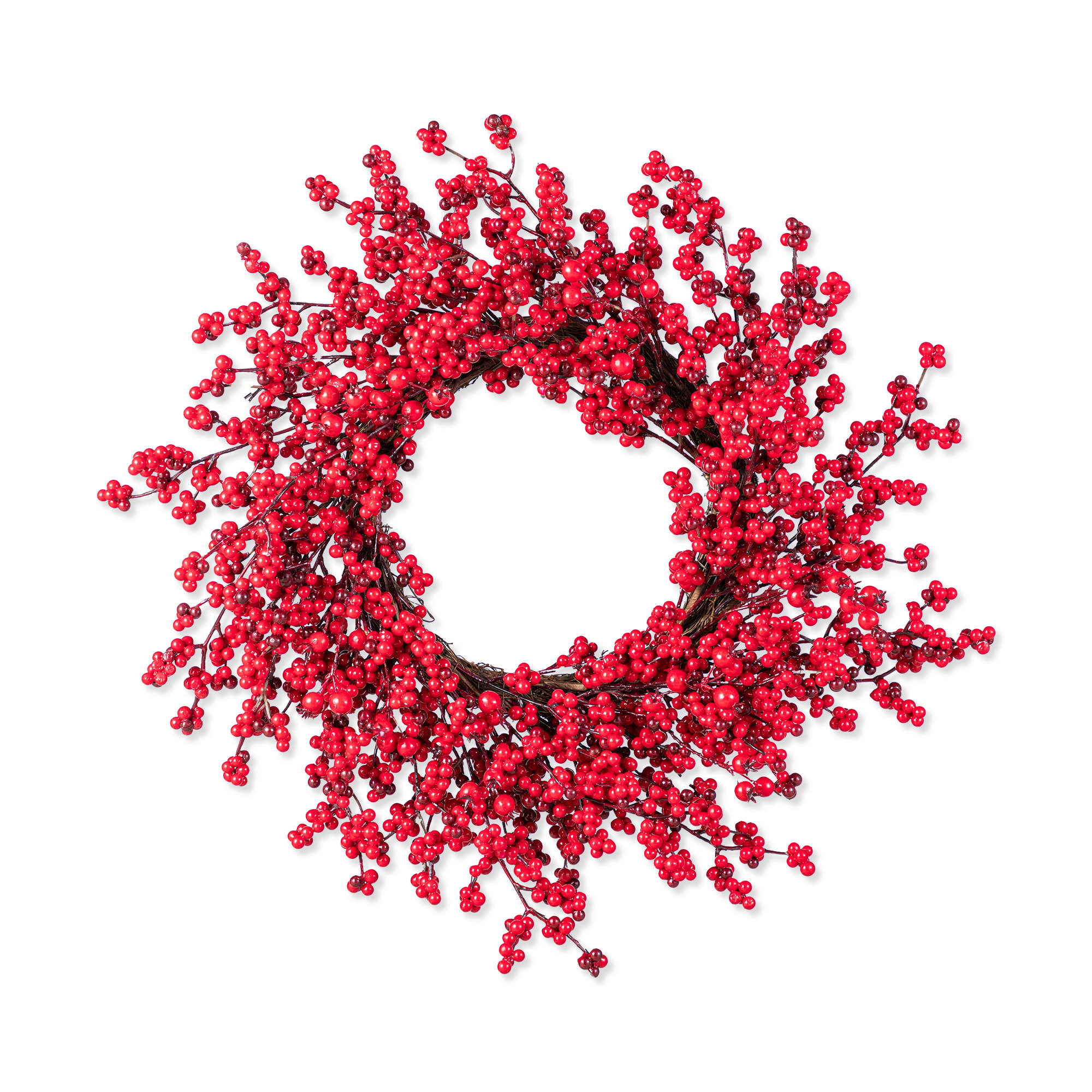 The Holiday Aisle® 25D" Christmas Mini Red Berries Wreath | Wayfair