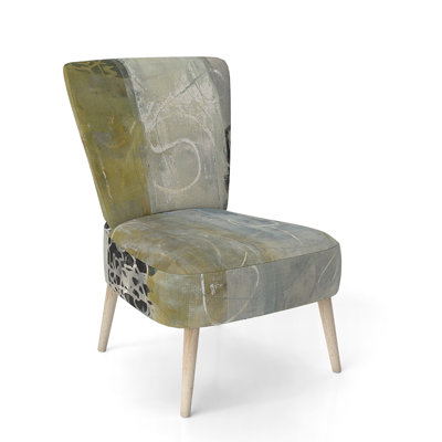 Velvet Upholstered Floral Side Chair - Modern floral Accent Chair