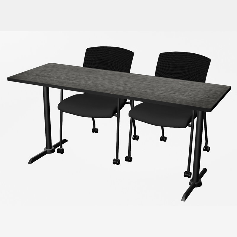 Base et table de formation Cain, H 29 po x L 66 po x l 24 po, Gris intense, Noir