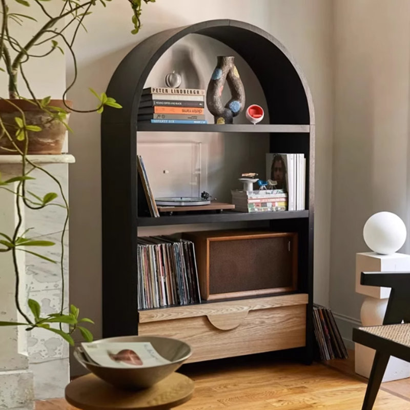 Arched Solid Wood Display Cabinet