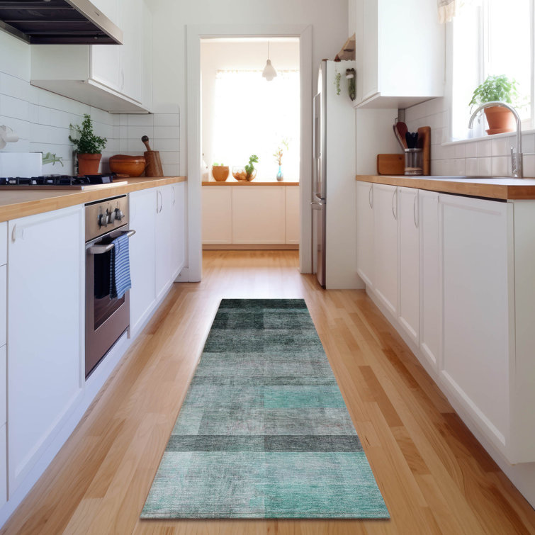 Premium Machine Washable Cerrito AMF568 Teal Rug