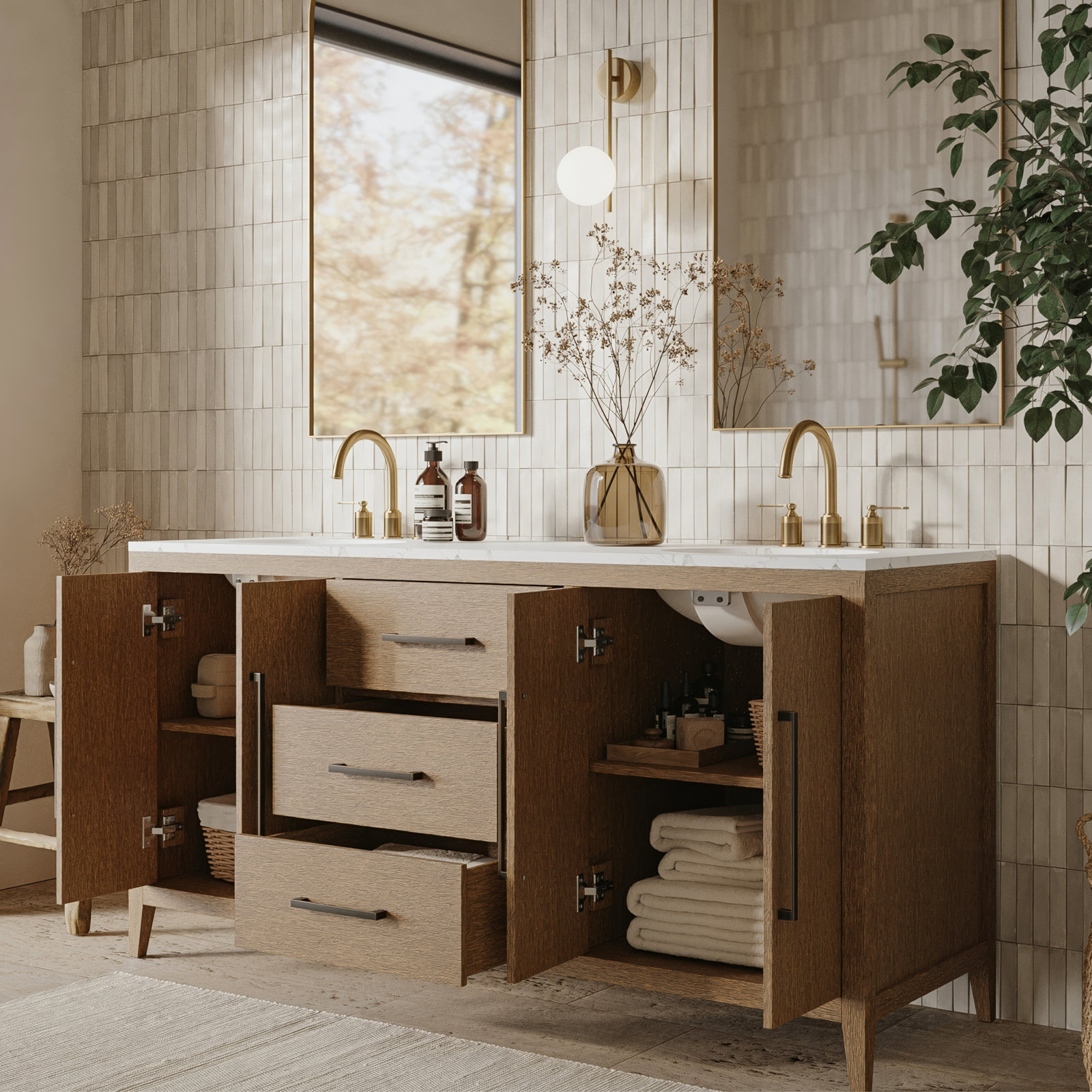 Alsup 66'' Double Bathroom Vanity
