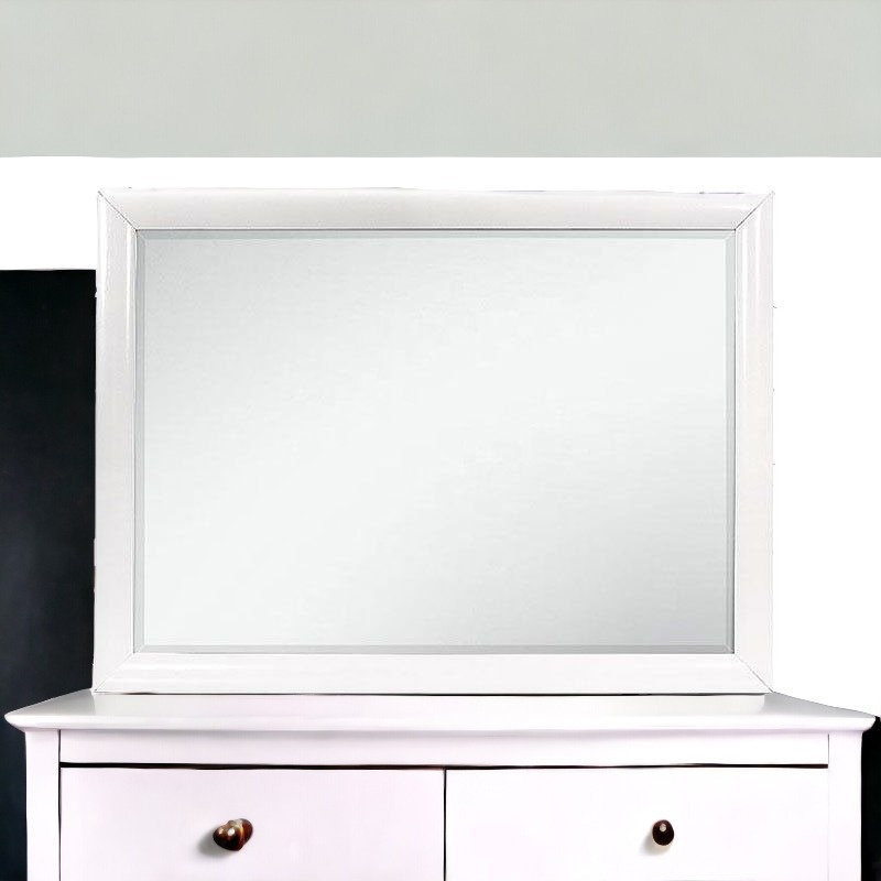 Miroir biseauté pour commode, Blanc