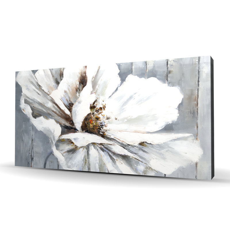 Fleur sur bois - Toile pour salle de bain contemporaine | Décoration intérieure