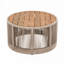 Patio Coffee Table Set With Round Wood Top,Rattan rope-66112486