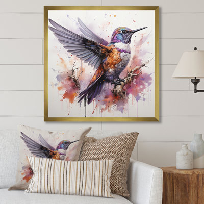 Mauve colibri mauve - Art mural colibri