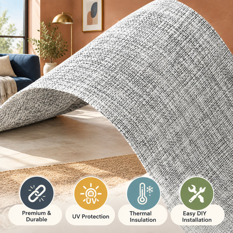 Grey polyester vertical-blind replacement slats, 34 Pack, with light-filtering coverage for sliding glass doors and patio areas.
