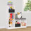 Banc de rangement pour enfants RiverRidge avec 5 tablettes de rangement pour jouets et siège rembourré pour le coin lecture et salle de jeux - blanc