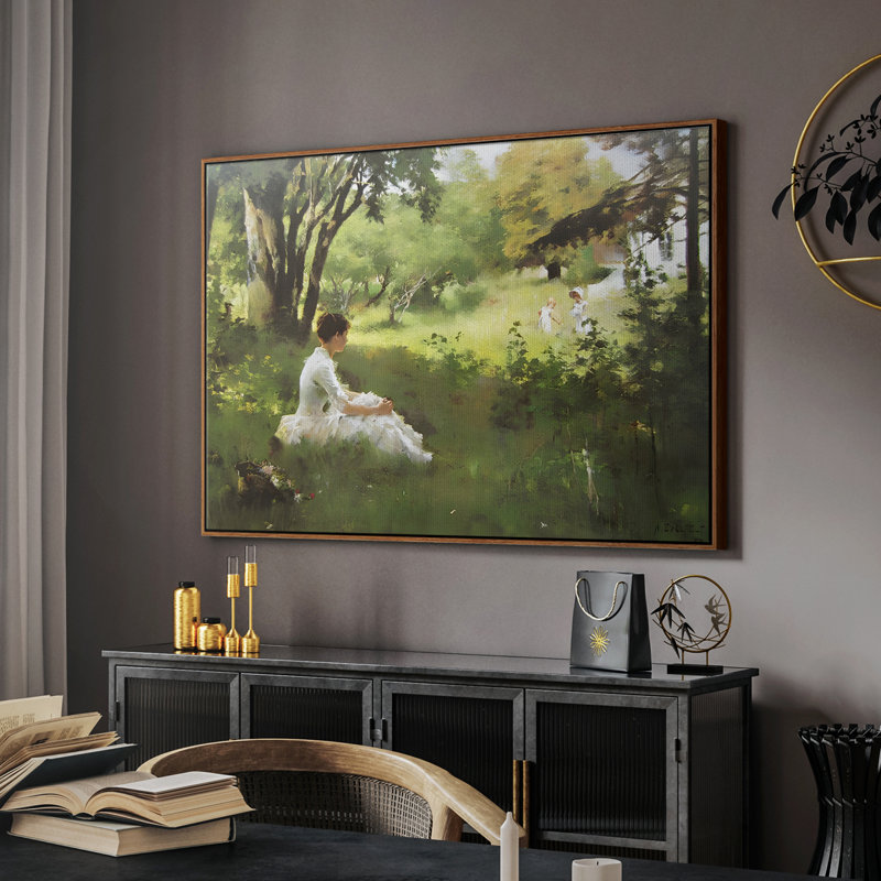 «Vintage Landscape - CCXLV» sur, Noyer, H 25 po x l 37 po x P 2 po