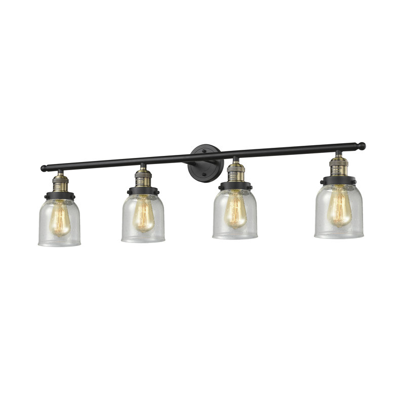 Reyhani 4 - Light Dimmable Vanity Light, Black Brushed Brass, White