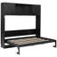 Lit double noir avec 3 armoires de rangement pour gants et ceintures, construction en bois de pin fiable, appartements pliants en noir, objets personnels, espace