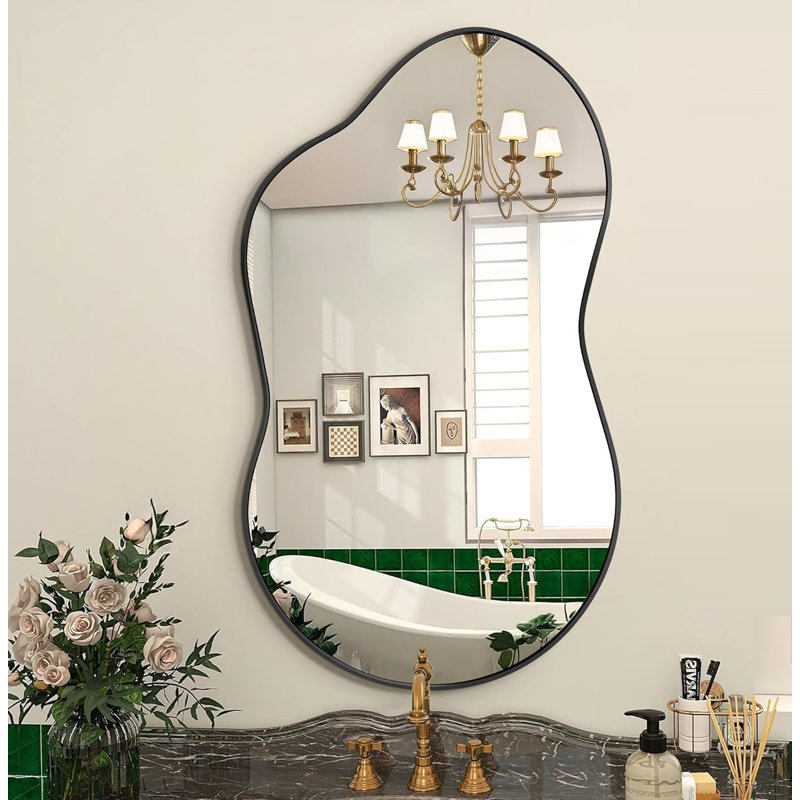 Aluminium Irregular Mirror, Black