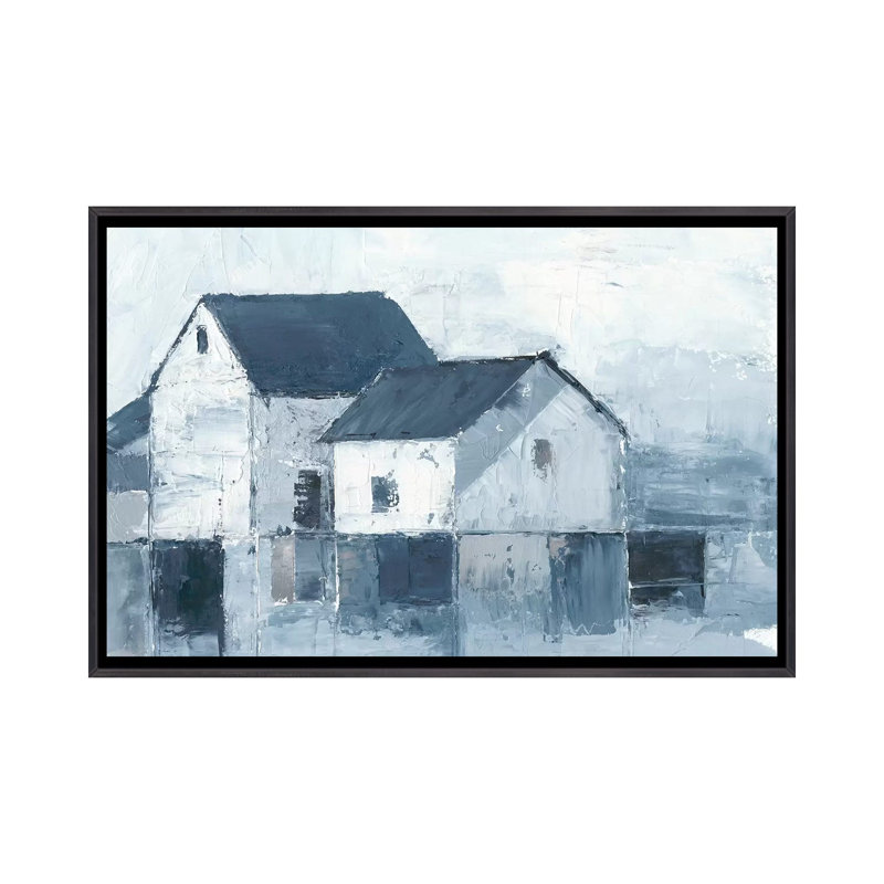 «Indigo Barns I» par Ethan Harper, reproduction d'art sur toile, H 18 po x l 26 po x P 1,5 po, Pas de tapis