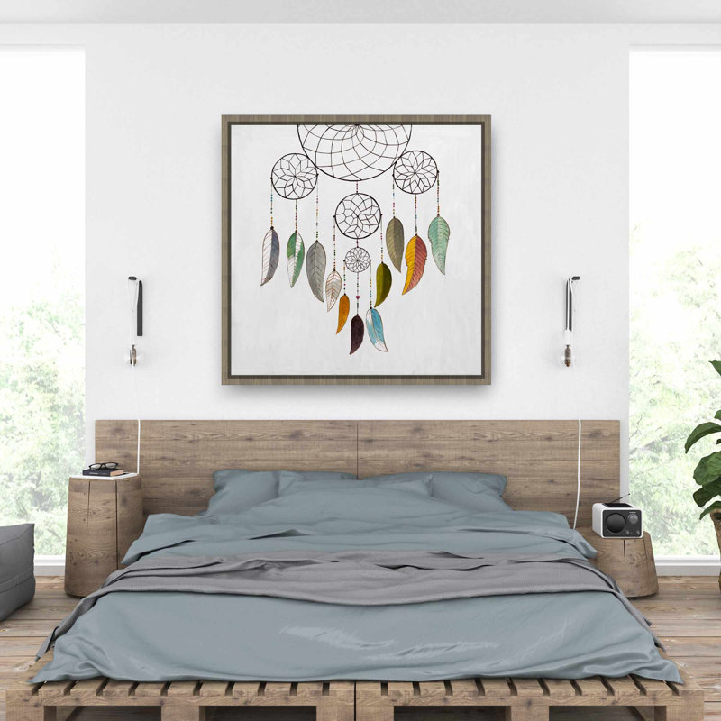 Capteur de rêves - art mural bleu sur toile pour la décoration intérieure
