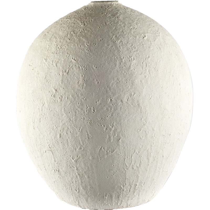 Vase large en céramique texturée blanche