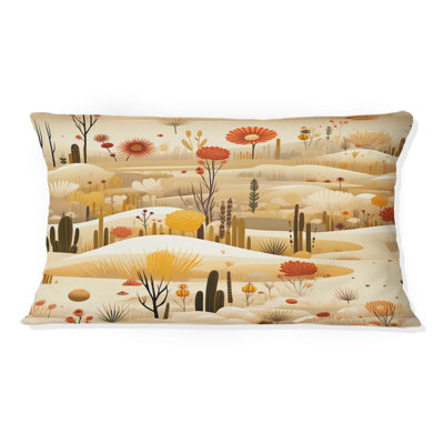 Cactus Desert Dreams Boho Pattern III - Floral Printed Pillow