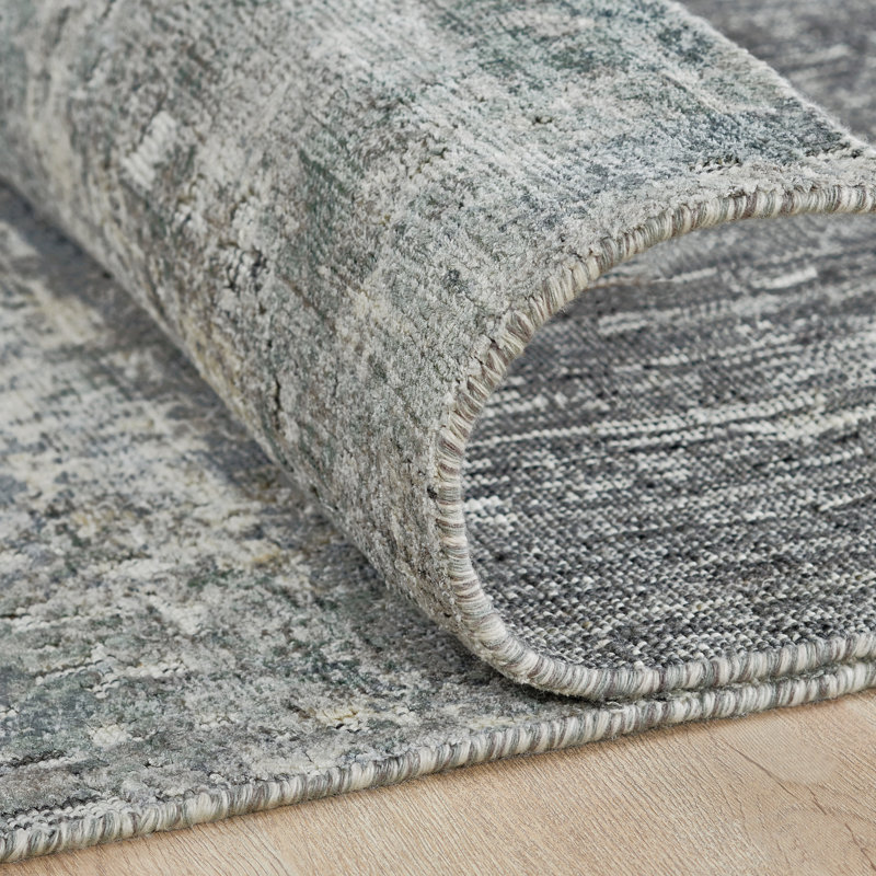 Elements Storm Gray Handmade Area Rug, Rectangle 9'6" x 13'