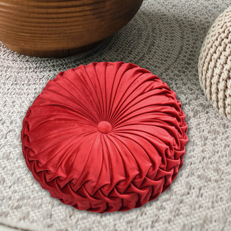 Lanajah Round Pillow Cover & Insert, Scarlet