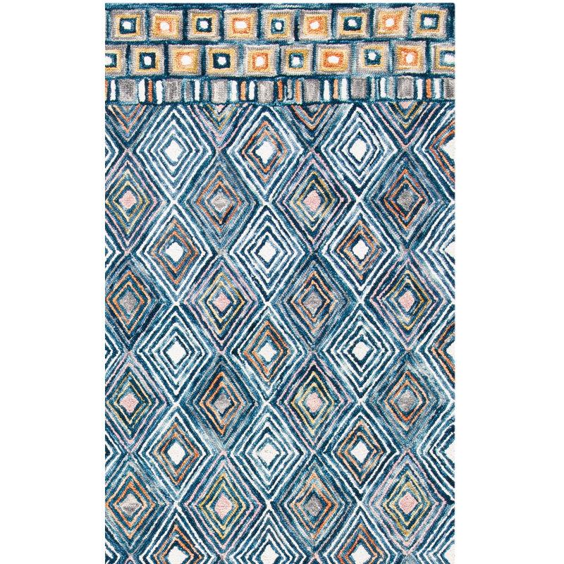 Tapis géométrique en laine touffeté à la main Deyoung, Rectangle 8 pi x 10 pi