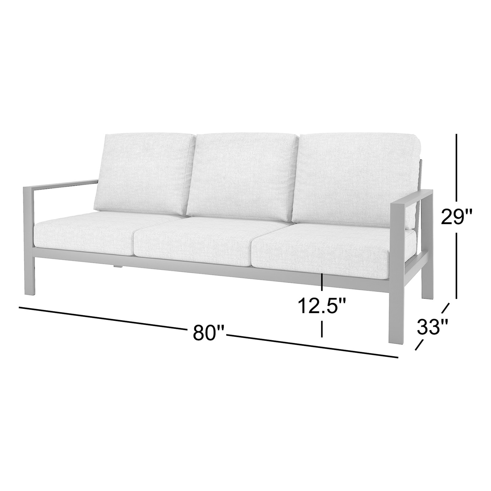 Townsend 80" Sunbrella® Patio Sofa, Canvas Navy Sunbrella® Canvas, No, None