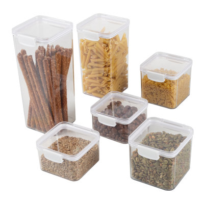 Calen Food Storage Containers - 6-Pieces with Lids Set for Pantry Organization and Storage