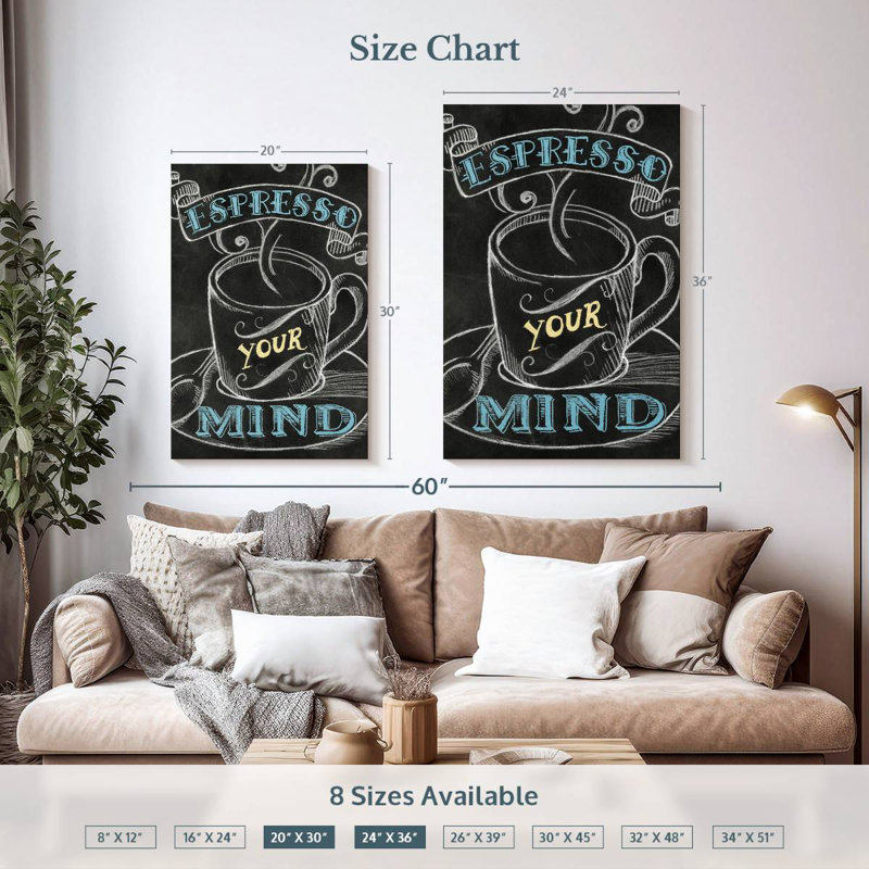 Yarlin Espresso Your Mind Color, 36" H x 24" W
