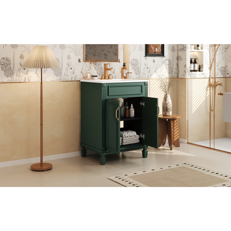 Meuble-lavabo 24 po avec lavabo supérieur, Vert
