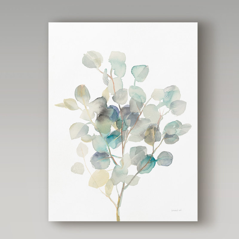 Eucalyptus III White 14" x 19" Canvas Painting
