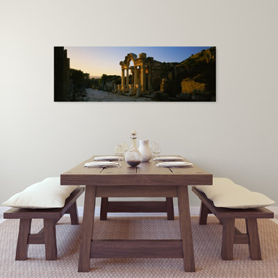 Facade Of A Temple, Hadrian Temple, Ephesus, Turkey Contemporary Architecture Sunset Wall Art