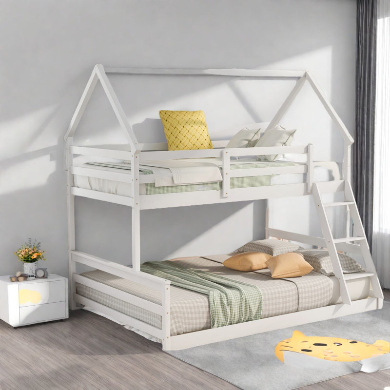 Lits superposés en bois de pin peu encombrants, conception de maison moderne pour la famille