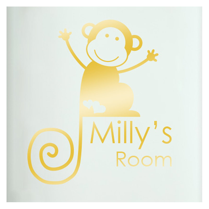 Animals Wall Decal, Shiny Gold