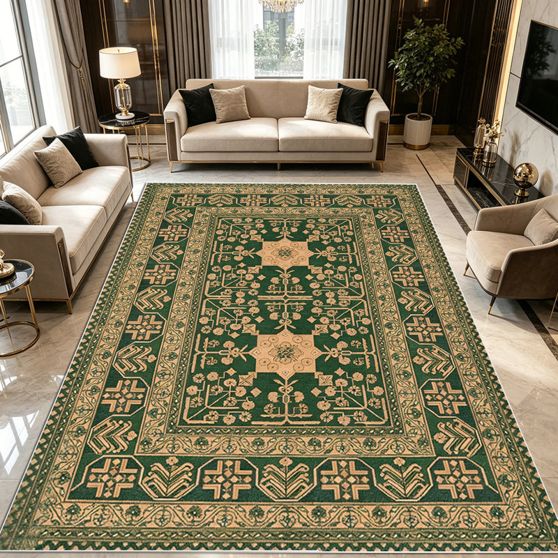 1PC Vintage Tribal Geometric Persian Farmhouse area rugs for Living Room, Soft and Comfortable, Suitable for all seasons, easy-to-maintain, machine washable Indoor floor mat, Under Table Farmhouse suitable for dining room, bedroom, entryway, kitchen,