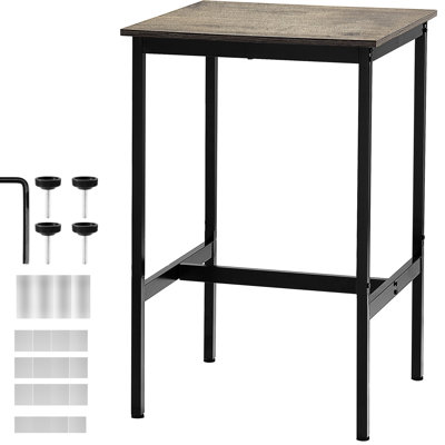 Table de bar de 24 po, une pièce maîtresse idéale pour un repas à la maison ou à la maison, avec un design élégant et des pieds de table basse stables, de style contemporain, fabriqué à partir de matériaux, réglable