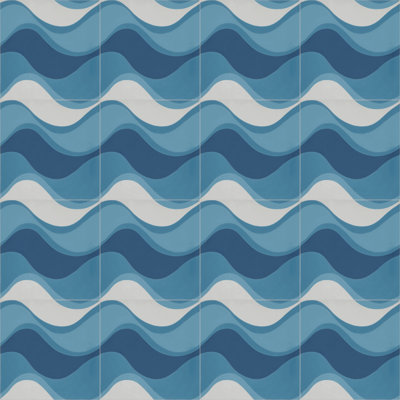 Capri by Trina Turk 8" Cement Patterned/Concrete Look Wall & Floor Tile