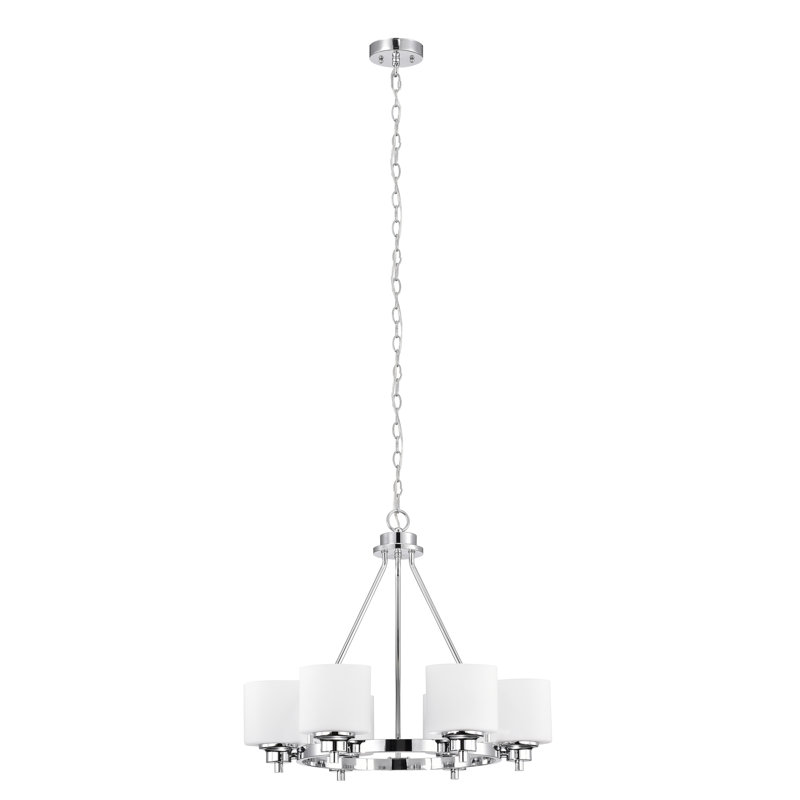 Audray 6 - Light Dimmable Wagon Wheel Chandelier, Chrome