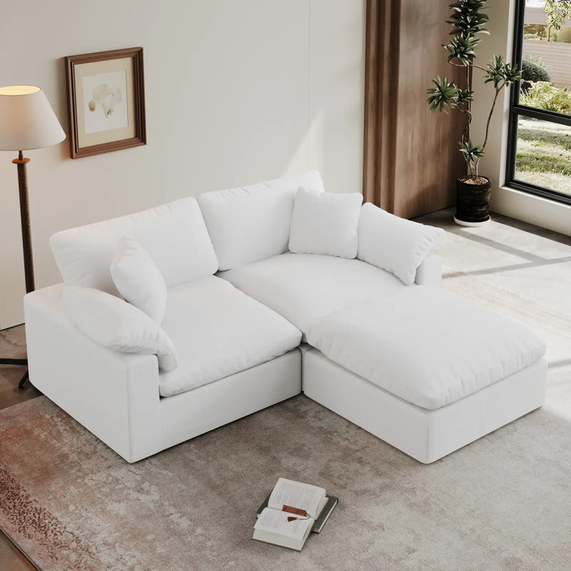 Causeuse avec repose-pieds Cloud, H 34,6 po x l 78,6 po x P 71,5 po, 2